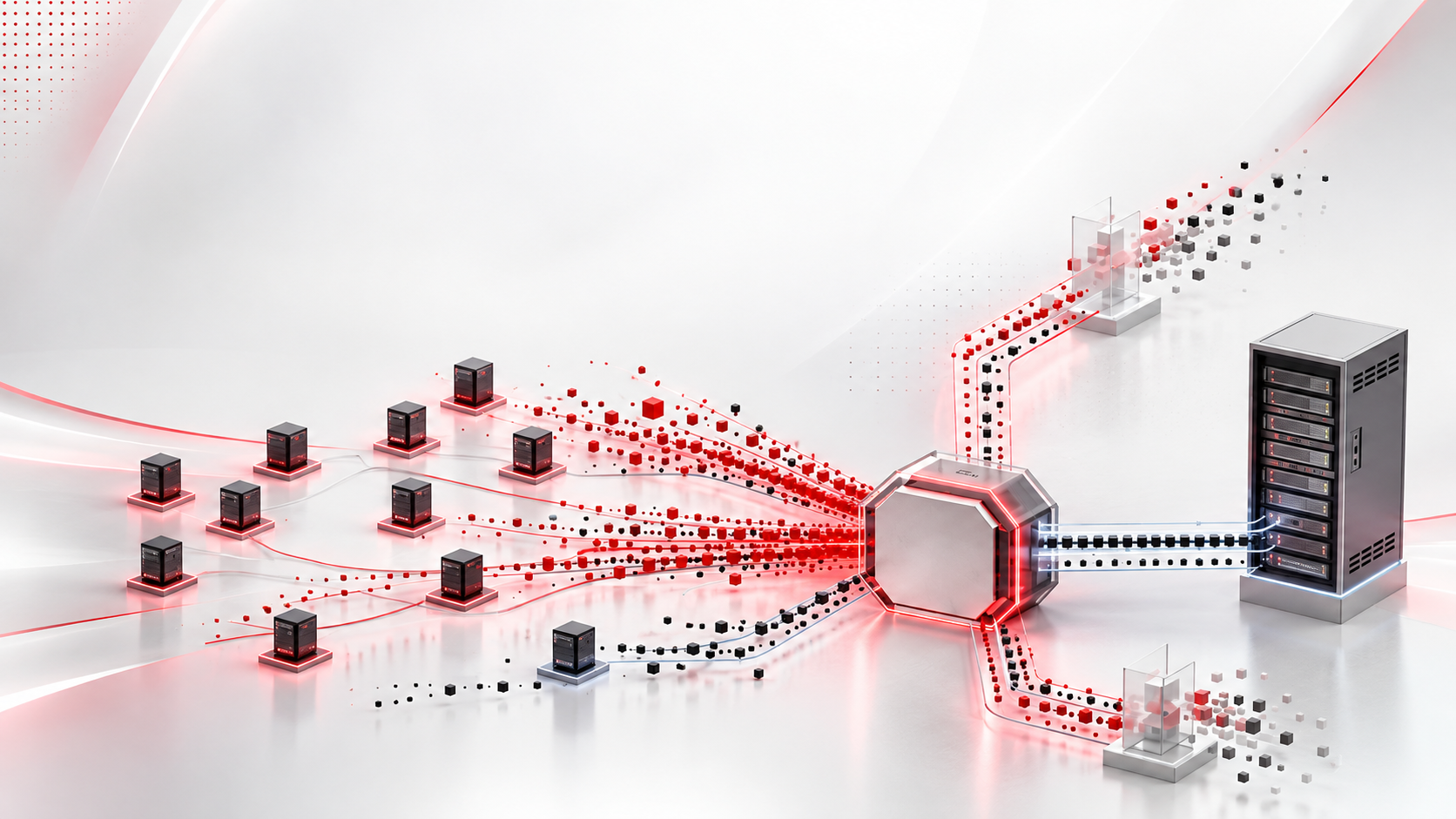 Futuristic Red Data Network Hub (1)
